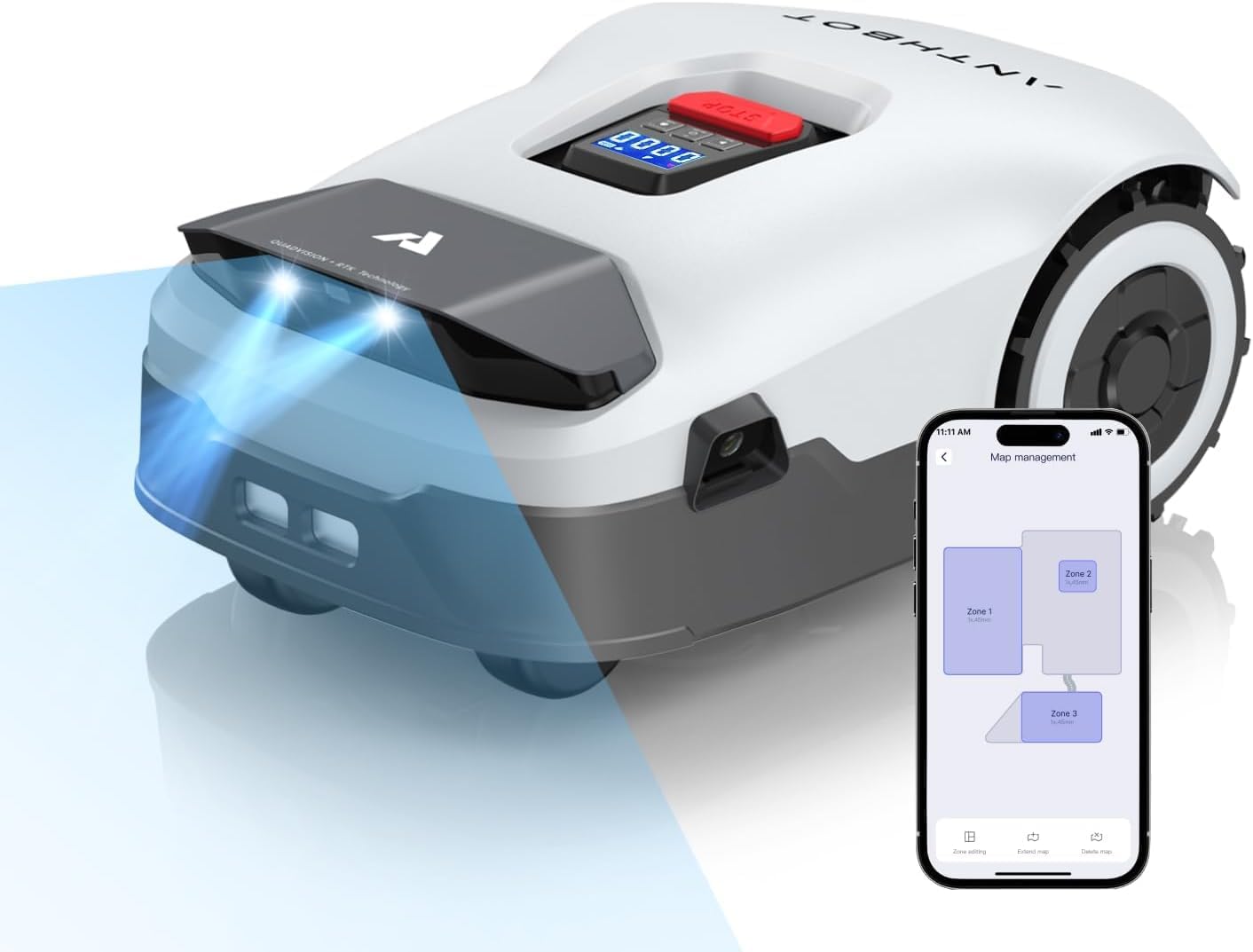 ANTHBOT Genie3000 Robot Lawn Mower, Perimeter Wire Free, Full Band RTK+4-Eye Vision Robot Lawnmower, Recommended for 3000 m², Max 3200 m², Automatic Mapping, Accurate Obstacle Avoidance, APP Control