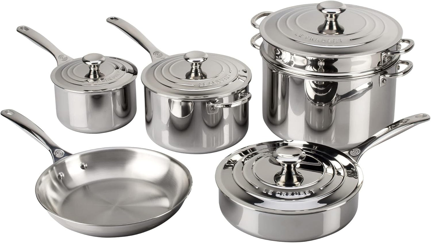 Le Creuset Tri-Ply Stainless Steel 12 pc. Cookware Set