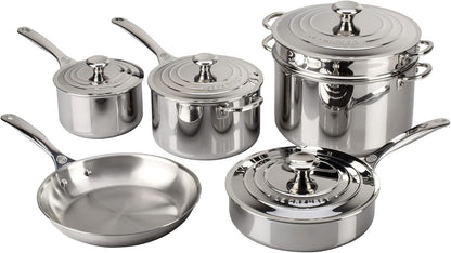 Le Creuset Tri-Ply Stainless Steel 12 pc. Cookware Set